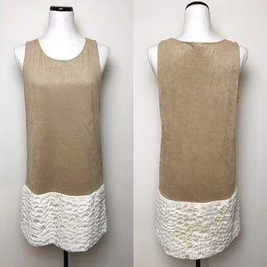 Mystree Velvet Sleeveless faux fur trimmed dress